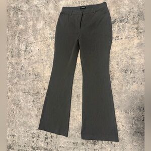 Editor Heathered Stretch Twill High Waisted Flare Trouser 12 Long Heathered Gray